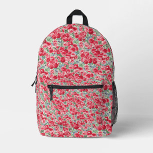 Antikes rotes Rosen-Blumenmuster Bedruckter Rucksack