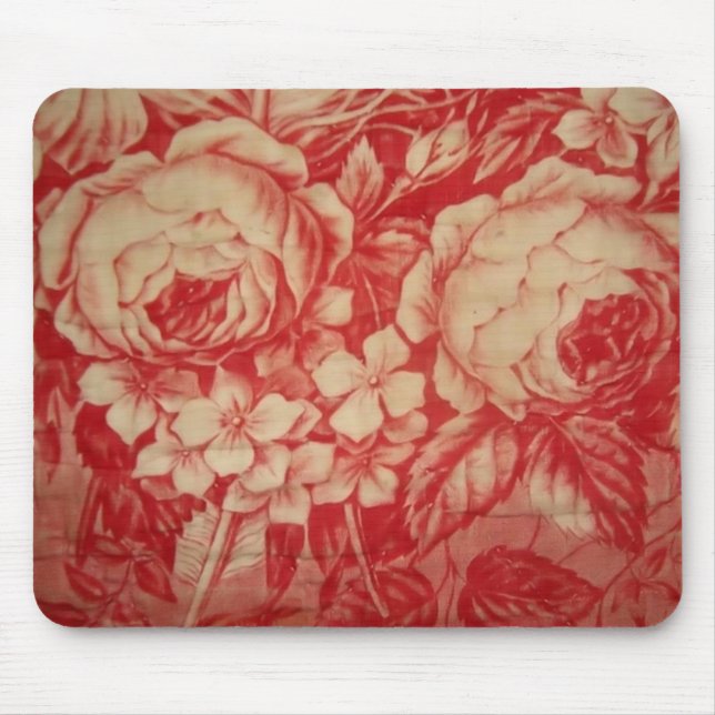 Antikes rotes Toile Mousepad (Vorne)