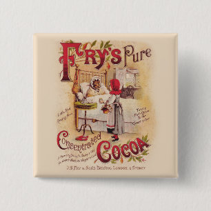 Antikes Rotkäppchen viktorianischer Kakao Button