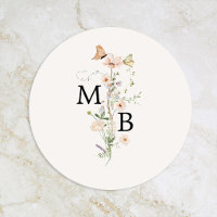 Antikes Rustikales Wildblumen-Monogramm-Umschlag-S