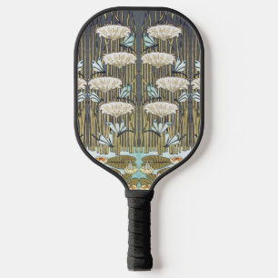 Antikes Salbeigrün Libelle & Lilie Kunst Pickleball Schläger
