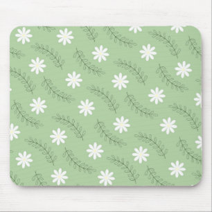 Antikes Salbeigrünes Blumen Tropical Blumenmuster Mousepad