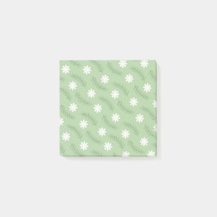 Antikes Salbeigrünes Blumen Tropical Blumenmuster Post-it Klebezettel