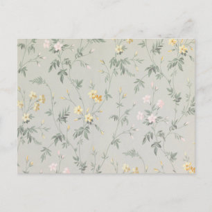 Antikes Salbeigrünes Wildblumen-Blumenmuster Postkarte