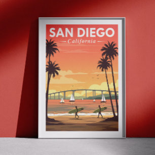Antikes San Diego Kalifornien Poster