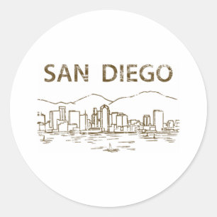 Antikes San Diego Runder Aufkleber