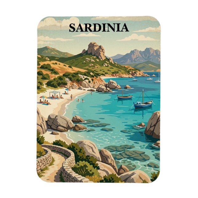 Antikes Sardinien Italien Mittelmeerlandschaft Magnet (Vertikal)