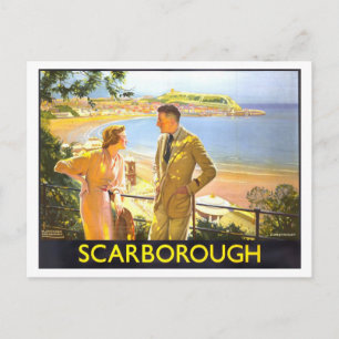 Antikes Scarborough-Reiseposter Postkarte