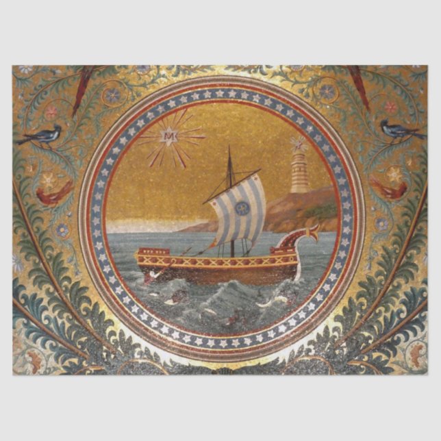 antikes Schiffspapier Seidenpapier (Vorderseite)