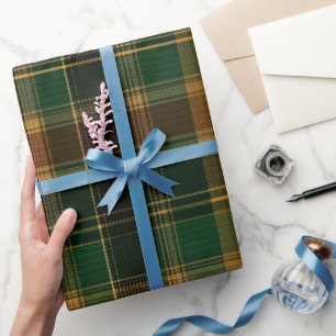 Antikes schottisches grünes Marine-Tartan-Karo-Mus Geschenkpapier