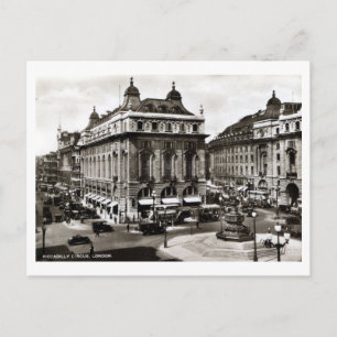 Antikes Schwarz-Weiß-Foto vom Piccadilly Circus Postkarte