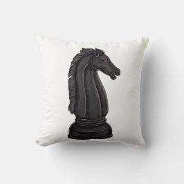 Antikes schwarzes Schachfigürchen  Kissen