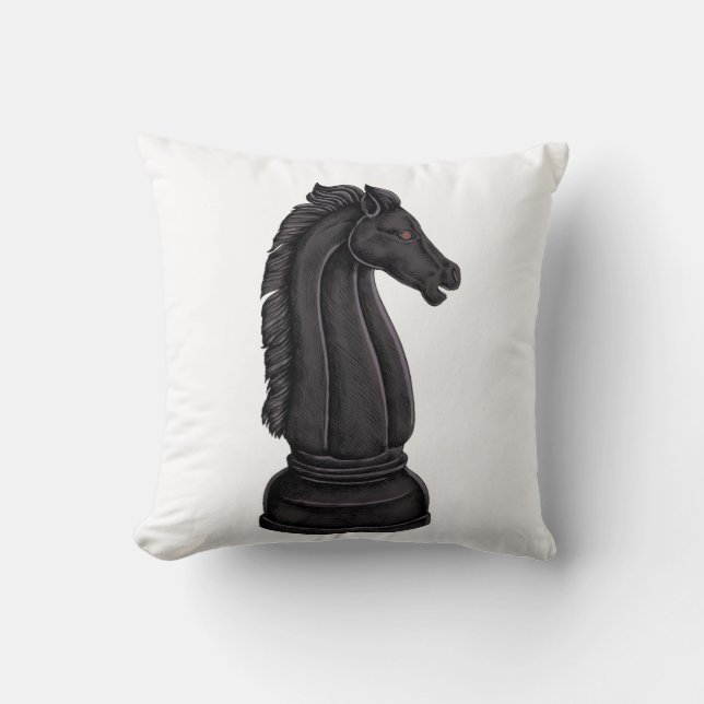 Antikes schwarzes Schachfigürchen  Kissen (Vorderseite)