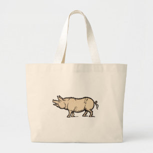Antikes Schwein Schweinchen Niedlich Vintage Jumbo Stoffbeutel