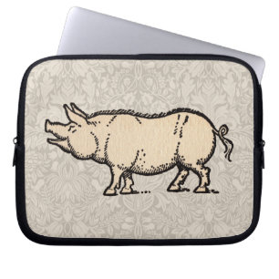 Antikes Schwein Süß Vintage Laptopschutzhülle