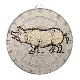 Antikes Schwein Süßes Vintage-Illustration Dartscheibe