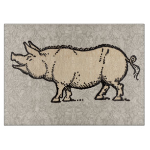 Antikes Schwein Süßes Vintage-Illustration Schneidebrett