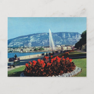 Antikes Schweiz, Genf, Jet d'eau, Gärten Postkarte