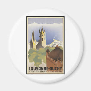Antikes Schweiz Lausanne-Ouchy Magnet