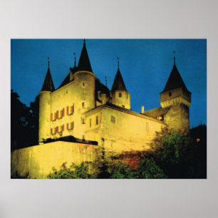Antikes Schweiz, Nyon, mittelalterliche Burg Poster