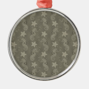 Antikes Seepferd- und Sternenmuster Ornament Aus Metall