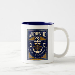 Antikes Segelposter Zweifarbige Tasse