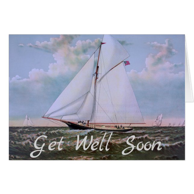 Antikes Segelschiff Sloop Yacht Sailboat Ozean (Vorderseite (Horizontal))