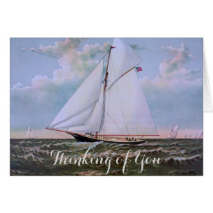 Antikes Segelschiff Sloop Yacht Sailboat Ozean