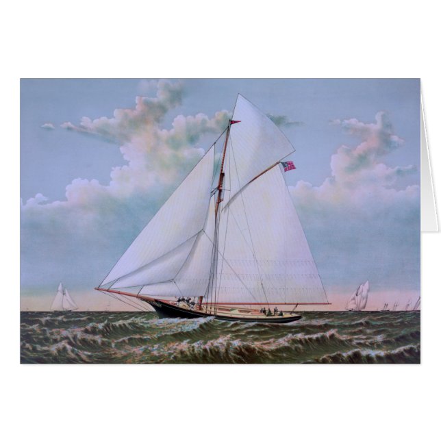 Antikes Segelschiff Sloop Yacht Sailboat Ozean (Vorderseite (Horizontal))