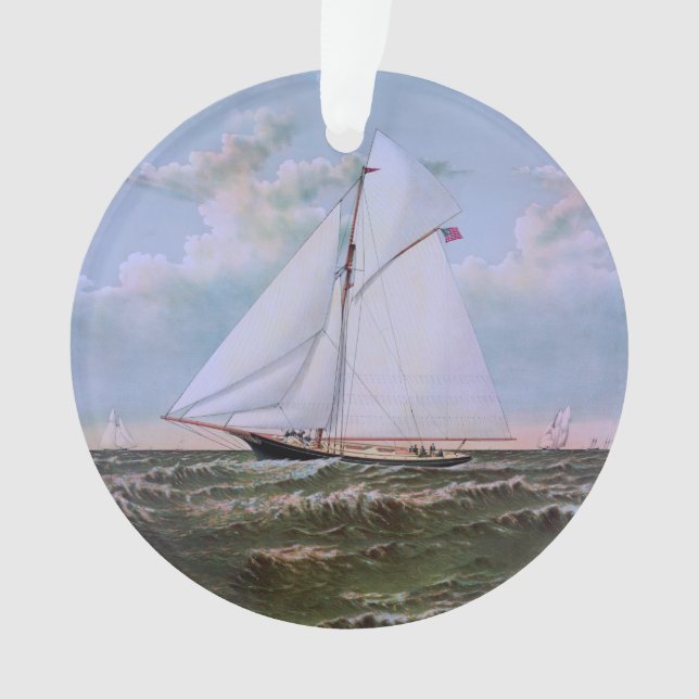 Antikes Segelschiff Sloop Yacht Sailboat Ozean Ornament (Vorderseite)