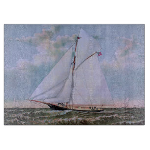 Antikes Segelschiff Sloop Yacht Sailboat Ozean Schneidebrett