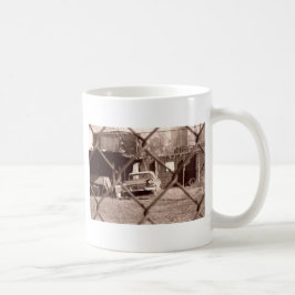 antikes Sepiaton-Autobild Kaffeetasse