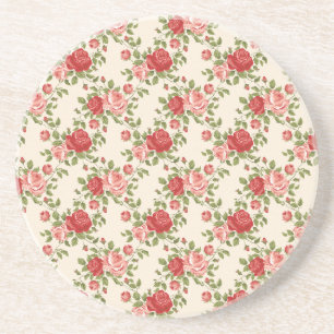 Antikes Shabby Chic Rosenmuster Getränkeuntersetzer