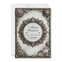 Antikes Silber Verzierte Mandala Rahmen Hochzeit