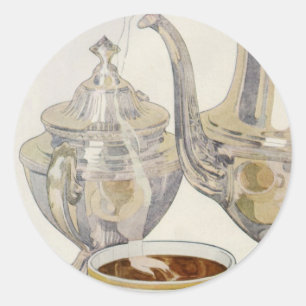 Antikes Silberkaffeeservice Runder Aufkleber