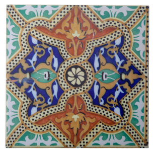 Antikes spanisches Mosaik Fliese