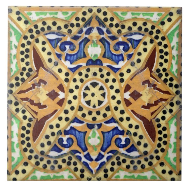 Antikes spanisches Mosaikfliese Fliese (Vorderseite)