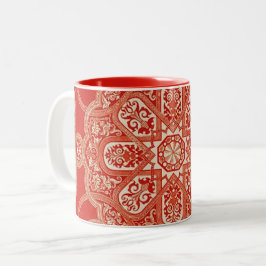 Antikes Spitzen Mandala Geometrisches Muster Zweifarbige Tasse