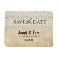 Antikes Spitzen-Rustikal-Hochzeit-Save-the-Date-Ma