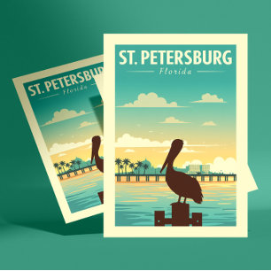 Antikes St. Petersburg Florida Postkarte