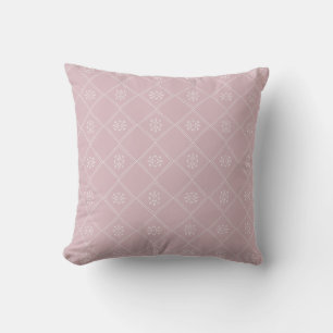 Antikes Staubrosa geometrisches Blumenmuster Kissen
