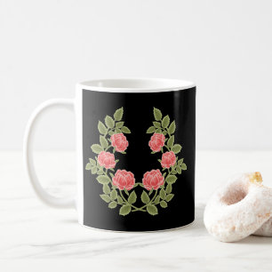 Antikes Staubrosa-Rosen-Blumenmuster - Romantisch Kaffeetasse