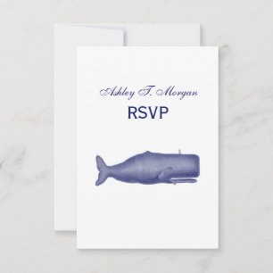 Antikes stilisierter Wal aus dem 19. Jahrhundert # RSVP Karte