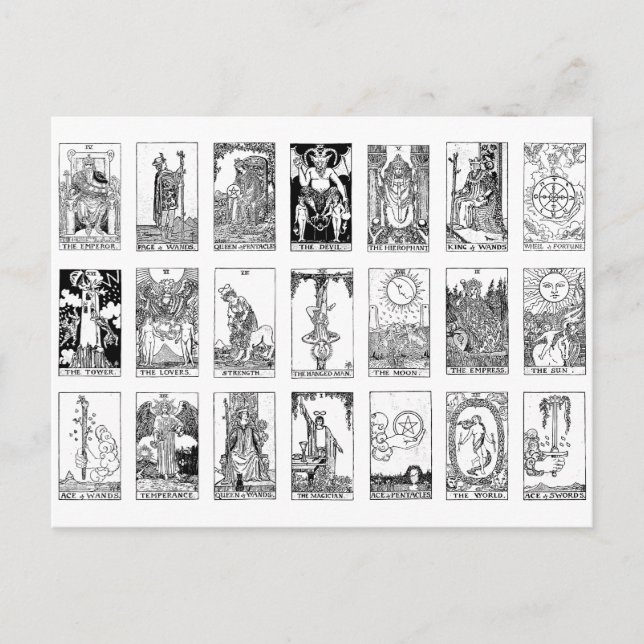 antikes Tarot Postkarte (Vorderseite)