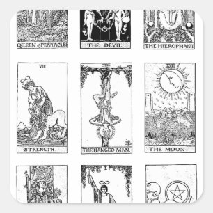 antikes Tarot Quadratischer Aufkleber