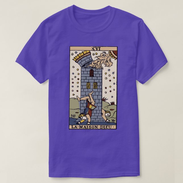 Antikes Tarot XVI La Maison Dieu T-Shirt (Design vorne)