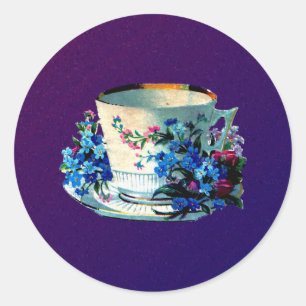 Antikes Teacup Runder Aufkleber
