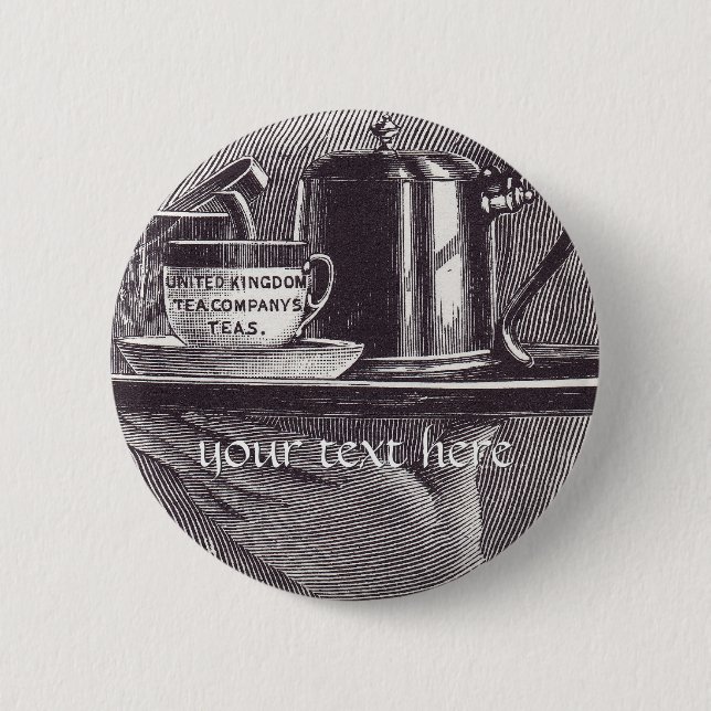 Antikes Teetablett Button (Vorderseite)