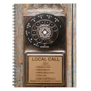 Antikes Telefon Wählscheibe Zahltelefon robust Notizblock