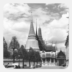 Antikes Thailand Bangkok Kapelle Königspalast Quadratischer Aufkleber